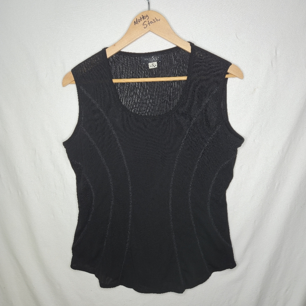 Bellisima Ladies Black Sleeveless Blouse Size 16